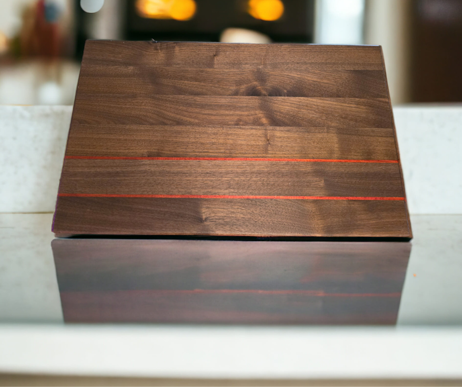 Walnut & Redheart Strip Cutting Board